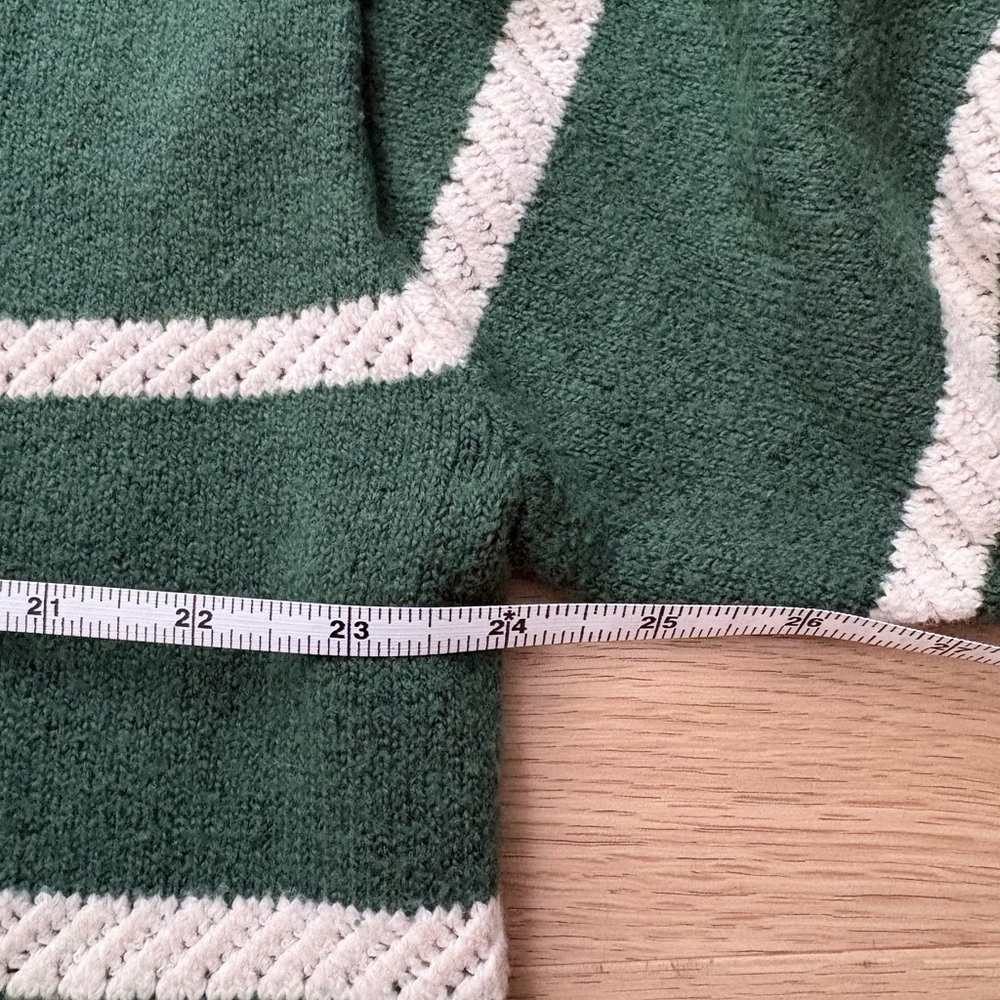 Aerie Softest Luxe Crew Sweater Green Striped - Picture 9 of 10